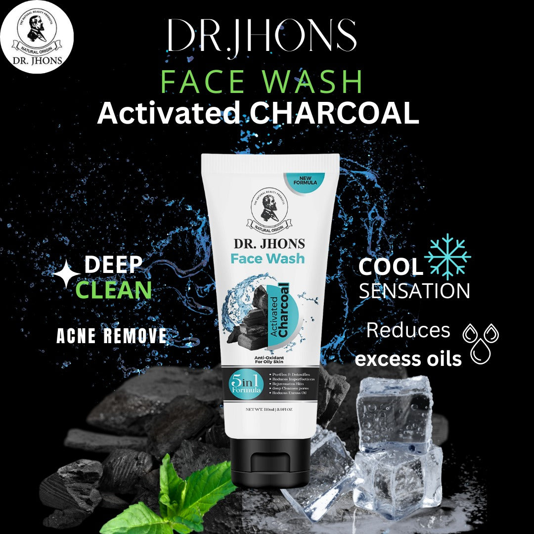 CHARCOAL FACE WASH – 5 in 1 Formula - Dr Jhons Skin Care