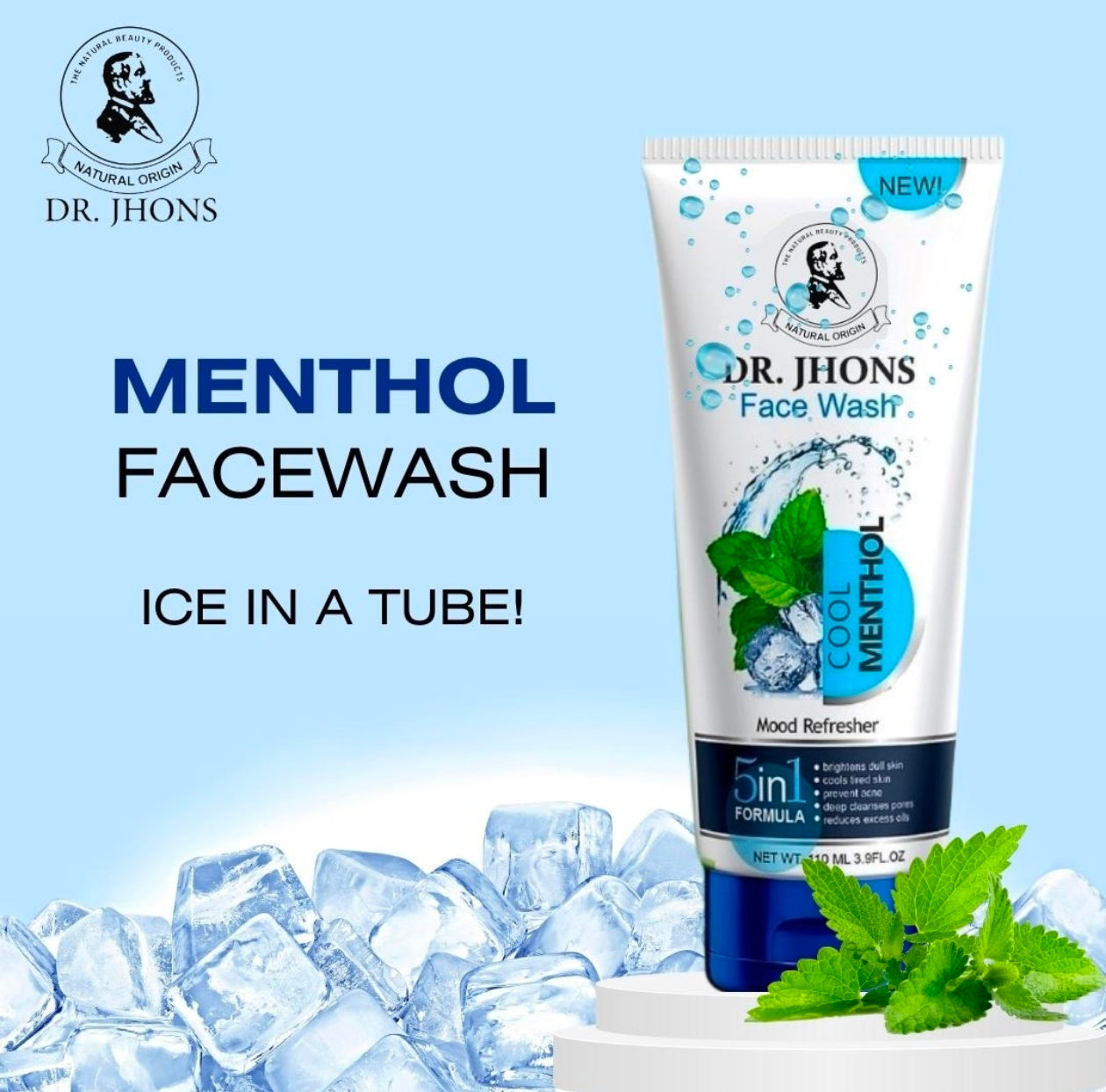 Cool Menthol Face Wash – 5 in 1 Formula - Dr Jhons Skin Care